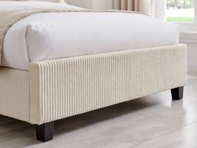 Land Of Beds Asha Cream Fabric Bed Frame5