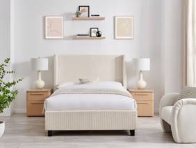 Land Of Beds Asha Cream Fabric Bed Frame2