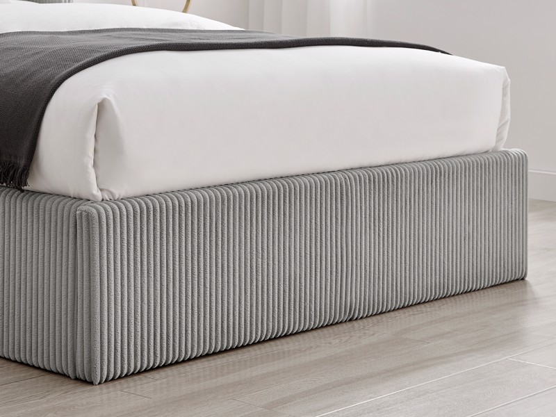 Land Of Beds Asha Grey Fabric King Size Ottoman Bed5