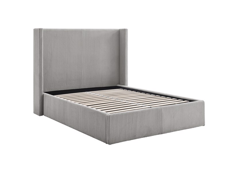 Land Of Beds Asha Grey Fabric King Size Ottoman Bed7