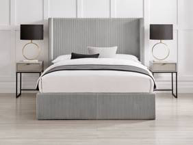 Land Of Beds Asha Grey Fabric Ottoman Bed2