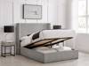 Land Of Beds Asha Grey Fabric King Size Ottoman Bed3