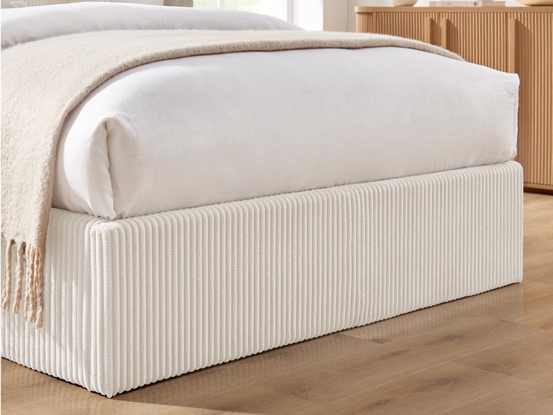 Land Of Beds Asha Cream Fabric Ottoman Bed5