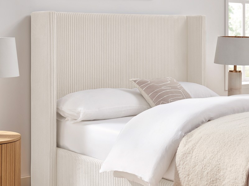 Land Of Beds Asha Cream Fabric Ottoman Bed5