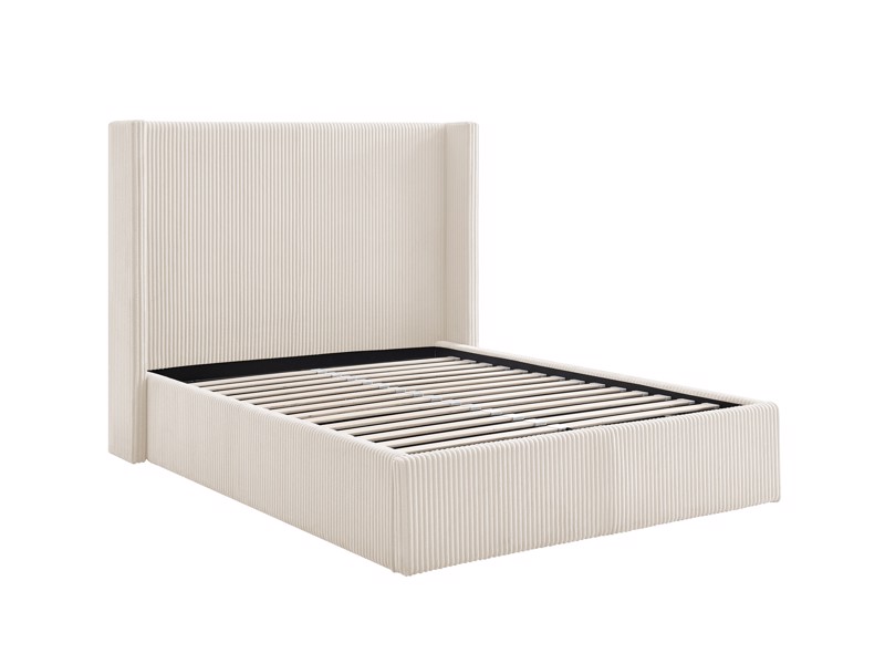 Land Of Beds Asha Cream Fabric Ottoman Bed7