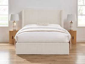 Land Of Beds Asha Cream Fabric Ottoman Bed2