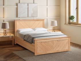 Land Of Beds Reynolds Oak Finish Wooden Storage Bed Frame1