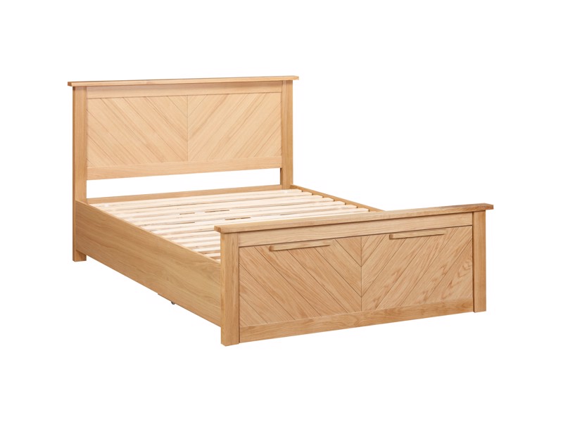 Land Of Beds Reynolds Oak Finish Wooden Storage Double Bed Frame6