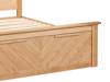 Land Of Beds Reynolds Oak Finish Wooden Storage Double Bed Frame4