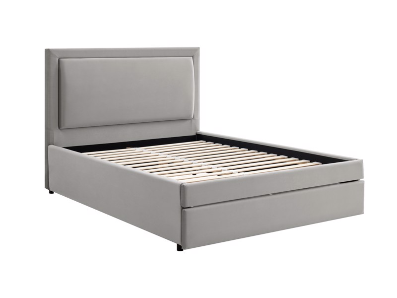 Land Of Beds Alberta Grey Fabric Storage Bed Frame4