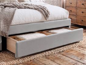 Land Of Beds Alberta Grey Fabric Storage Bed Frame3