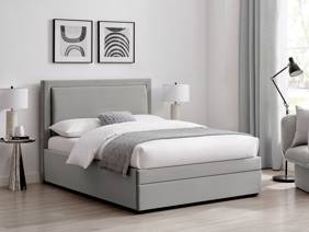 Land Of Beds Alberta Grey Fabric Storage Bed Frame1