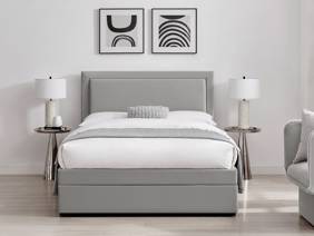 Land Of Beds Alberta Grey Fabric Storage Bed Frame2