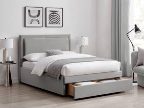 Land Of Beds Alberta Grey Fabric Storage Bed Frame3