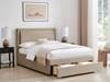 Land Of Beds Alberta Taupe Fabric Storage Double Bed Frame3