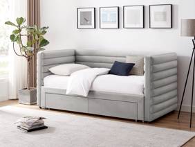 Land Of Beds Elodie Grey Fabric Day Bed1
