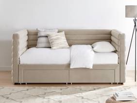 Land Of Beds Elodie Taupe Fabric Day Bed2