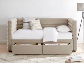 Land Of Beds Elodie Taupe Fabric Day Bed4
