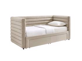 Land Of Beds Elodie Taupe Fabric Day Bed5