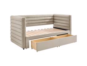 Land Of Beds Elodie Taupe Fabric Day Bed8