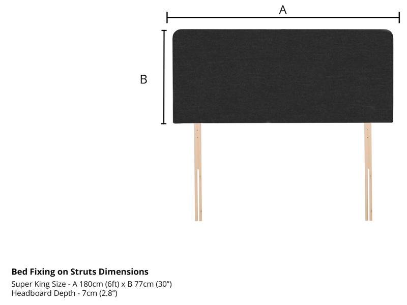 Hypnos Super King Size - CLEARANCE STOCK - Tweed Charcoal Emily Headboard2