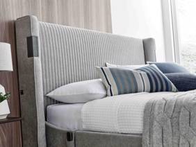 Land Of Beds Hayes Light Grey Fabric TV Bed4