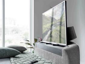 Land Of Beds Hayes Light Grey Fabric TV Bed6