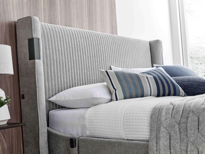 Land Of Beds Hayes Light Grey Fabric TV Bed3
