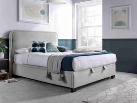 Land Of Beds Jackson Clay Fabric Ottoman Bed1