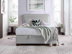 Land Of Beds Jackson Clay Fabric Ottoman Bed3