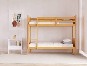 Land Of Beds Single Size - CLEARANCE STOCK - Seville Oak Finish Wooden Bunk Bed1