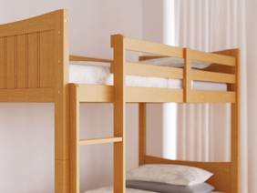Land Of Beds Single Size - CLEARANCE STOCK - Seville Oak Finish Wooden Bunk Bed3