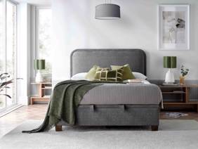 Land Of Beds Jackson Vogue Grey Fabric Ottoman Bed1