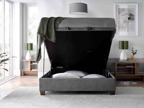Land Of Beds Jackson Vogue Grey Fabric Ottoman Bed2