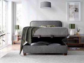 Land Of Beds Jackson Vogue Grey Fabric Ottoman Bed3