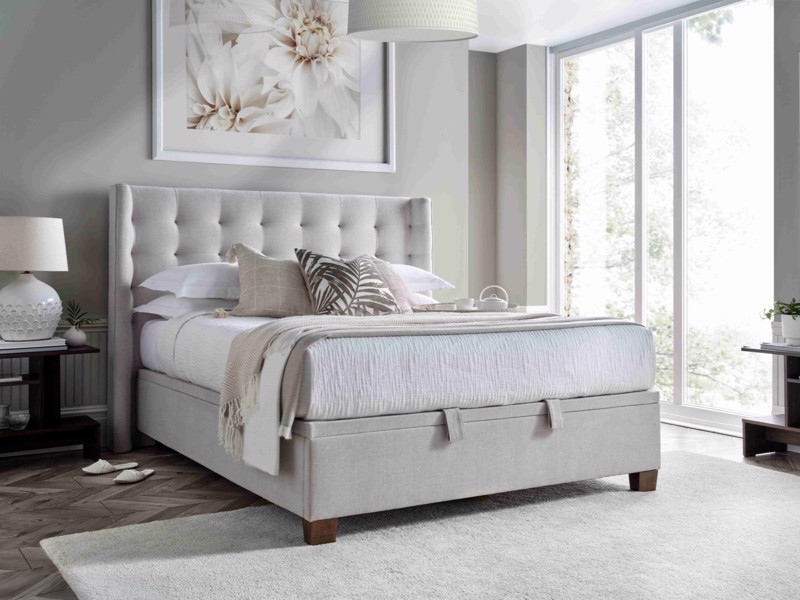 Land Of Beds Wilson Clay Fabric Ottoman Bed1