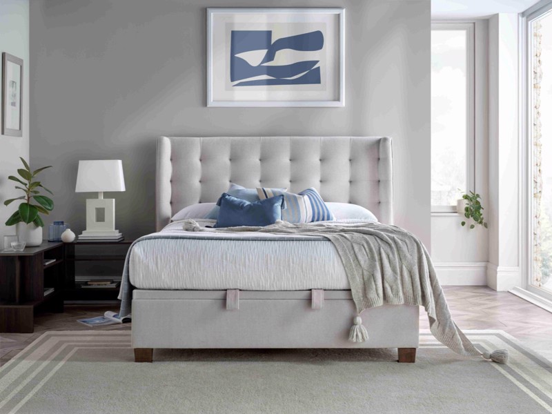 Land Of Beds Wilson Clay Fabric Ottoman Bed3