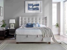 Land Of Beds Wilson Clay Fabric Ottoman Bed3