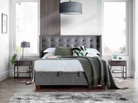 Land Of Beds Wilson Vogue Grey Fabric Ottoman Bed3