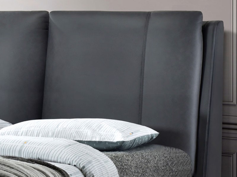 Land Of Beds Double Size - CLEARANCE STOCK - Henley Grey Fabric Ottoman Bed5
