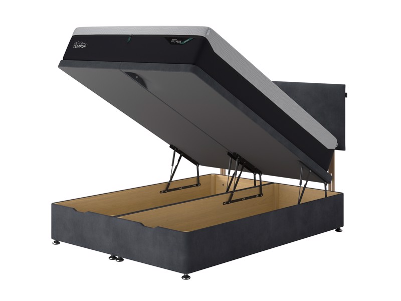 Tempur Super King Size - CLEARANCE STOCK - Venice Anthracite Marlow Headboard and Buckingham Ottoman Bed2