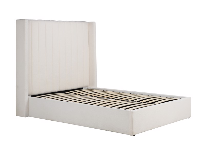 Land Of Beds Adelaide White Fabric Ottoman Bed6
