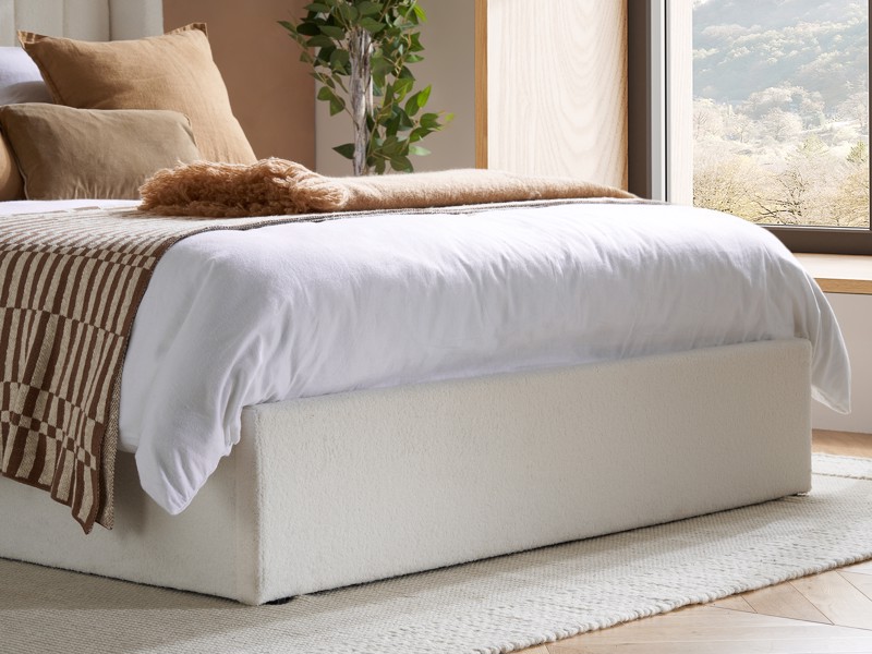 Land Of Beds Adelaide White Fabric Ottoman Bed4