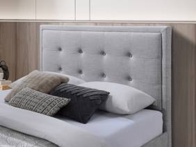 Land Of Beds Tyler Stone Fabric Bed Frame2