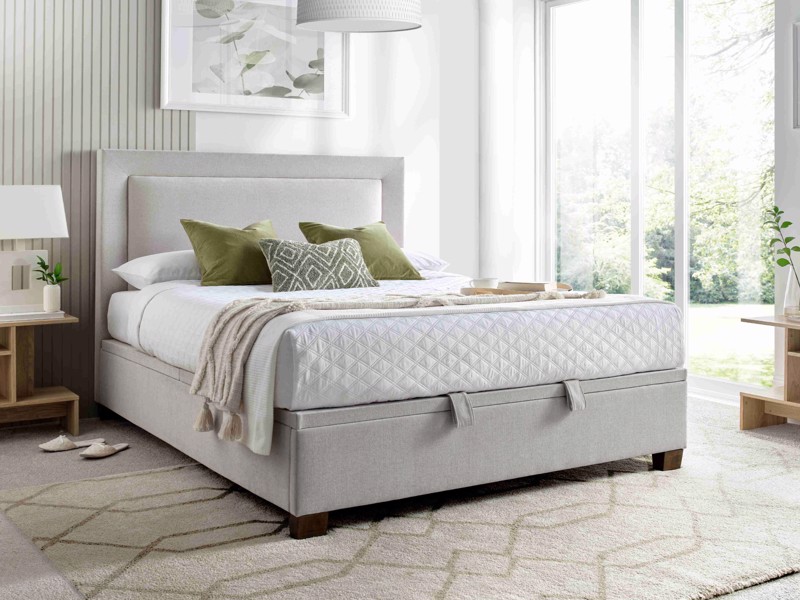 Land Of Beds Grover Clay Fabric Ottoman Bed1