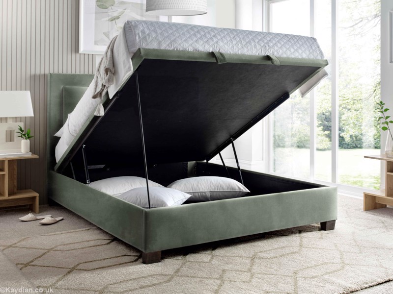 Land Of Beds Grover Green Fabric Ottoman Bed2