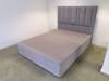 Hypnos King Size - CLEARANCE - Ex-Showroom Tweed Grey Harriet Headboard and King Size Bed Base2