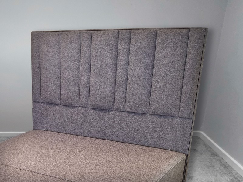 Hypnos King Size - CLEARANCE - Ex-Showroom Tweed Grey Harriet Headboard and Bed Base4