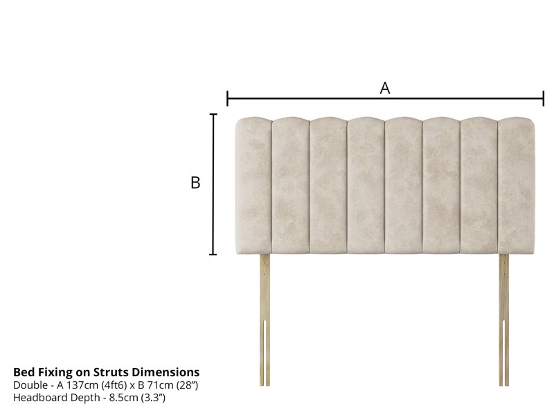 Sealy Double Size - CLEARANCE - Ex-Showroom - Velvet Dove Shard Headboard and Caldwell Divan Bed5