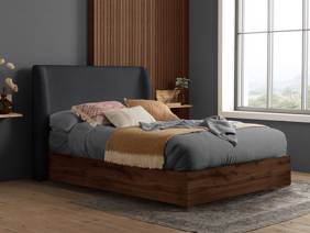 Land Of Beds Marla Grey Fabric Ottoman Bed1